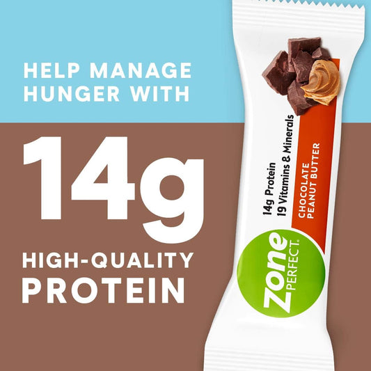 Zoneperfect Protein Bars, 14G Protein, 19 Vitamins & Minerals, Nutritious Snack Bar, Chocolate Peanut Butter, 12 Count (Pack Of 3)