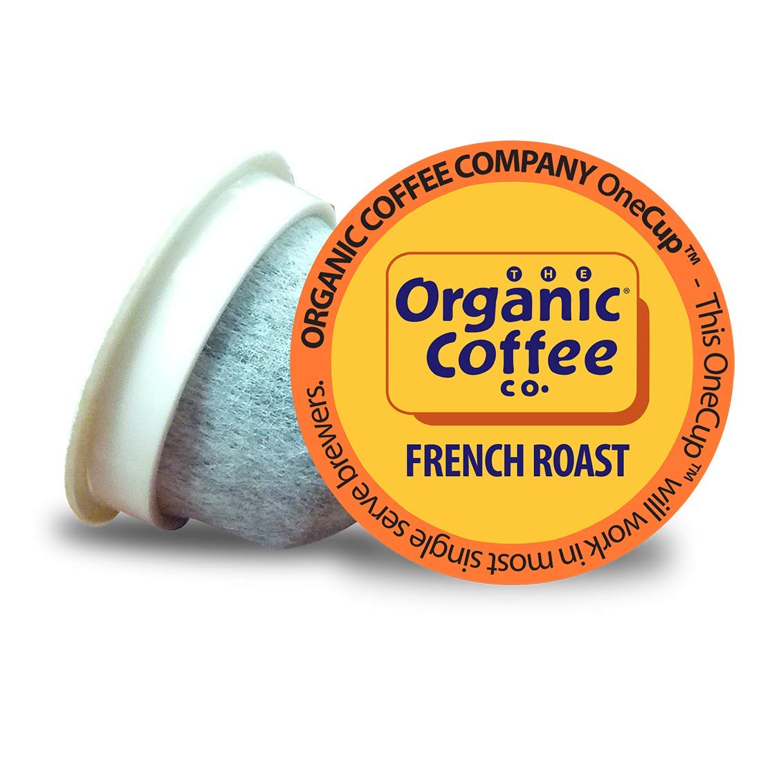 The Organic Coffee Co. Compostable Coffee Pods - French Roast (80 Ct) K Cup Compatible including Keurig 2.0, Dark Roast
