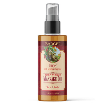 Badger - Deep Tissue Massage Oil, Ginger with Arnica & Cayenne, Certif