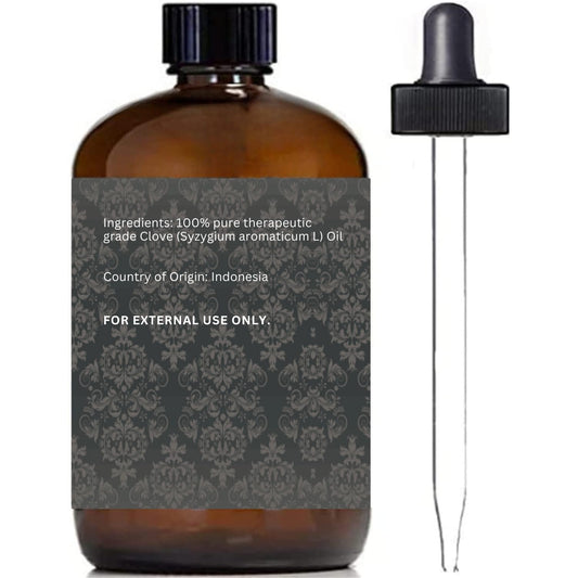 Clove Oil 4 Oz With Sprayer And Dropper- 100% Pure And Natural - Hair Care, Skin Care, Diffuser, Garden, And Aromatherapy
