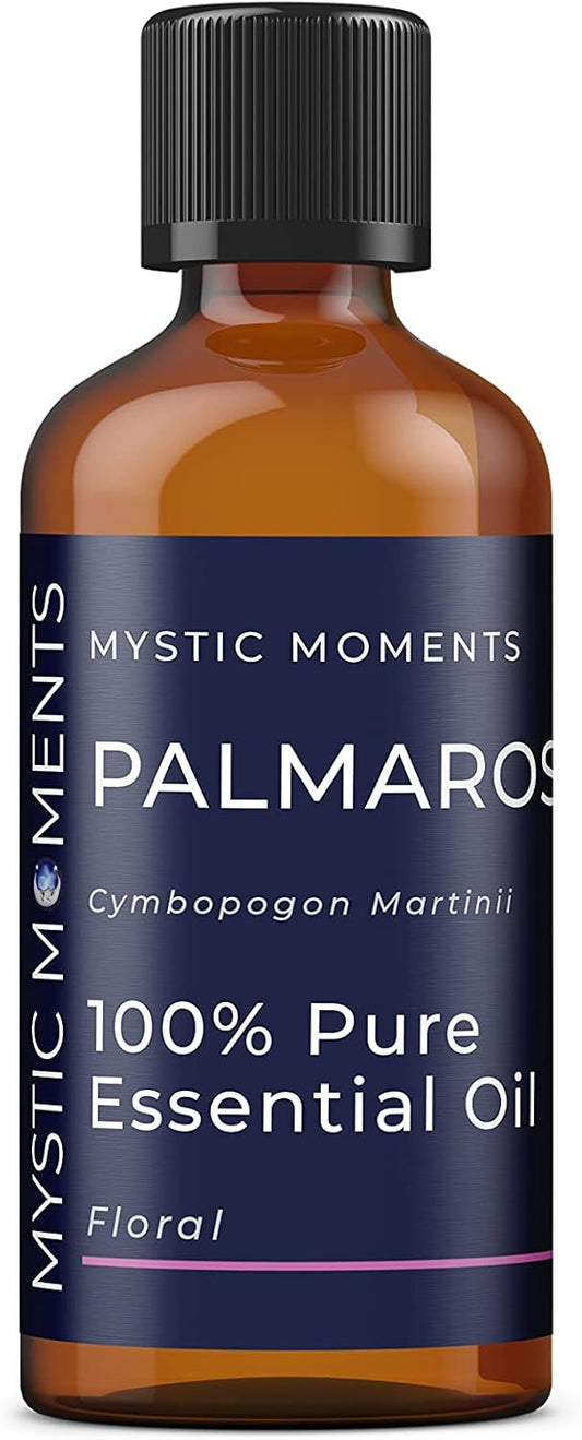 Mystic Moments | Palmarosa Essential Oil 100Ml - Pure & Natural Oil For Diffusers, Aromatherapy & Massage Blends Vegan Gmo Free