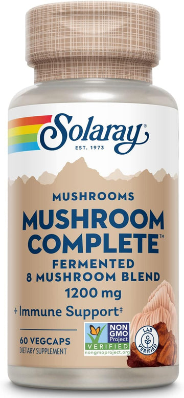 Solaray Fermented Mushroom Complete 1200 mg | Healthy Immune Function Support | 30 Serv | 60 VegCaps