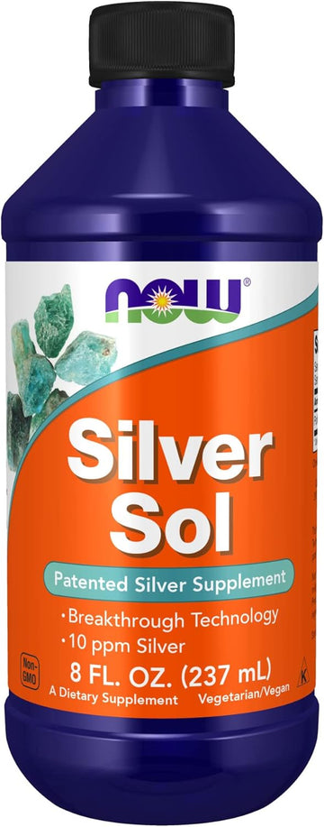 Now Supplements, Silver Sol 10 Ppm With Elemental Silver And Deionized Water, Liq, 8-