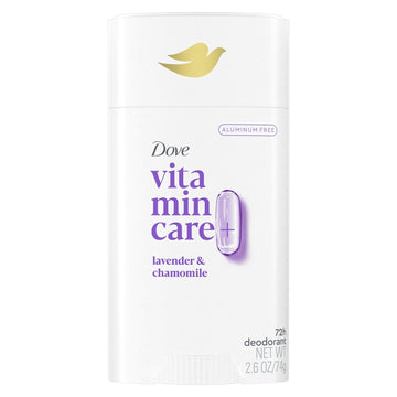 Dove Vitamincare+ Aluminum Free Deodorant Stick Lavender & Chamomile For 72H Odor Protection, Breathable Deodorant For Women 2.6 Oz