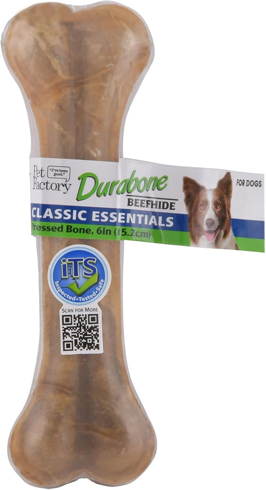 Pet Supplies : Pet Factory Classic Essentials Beefhide 6" Durabone Dog Chew Treat for Aggressive Chewers - Natural Flavor, 1 Count/1 Pack : Amazon.com
