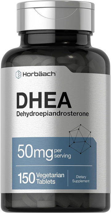 Horbaach DHEA 50mg 150 Tablets | Non-GMO, Gluten Free Supplement