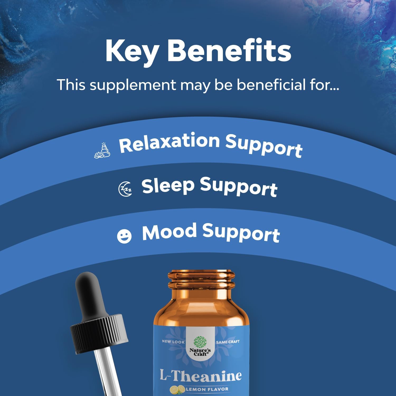 High Absorption L-Theanine Liquid Drops - Nootropic Focus Supplement with L Theanine 200mg Per Serving and Chamomile Extract - L Theanine Supplement for Adults and Kids Relaxation and Focus - 2oz : Health & Household