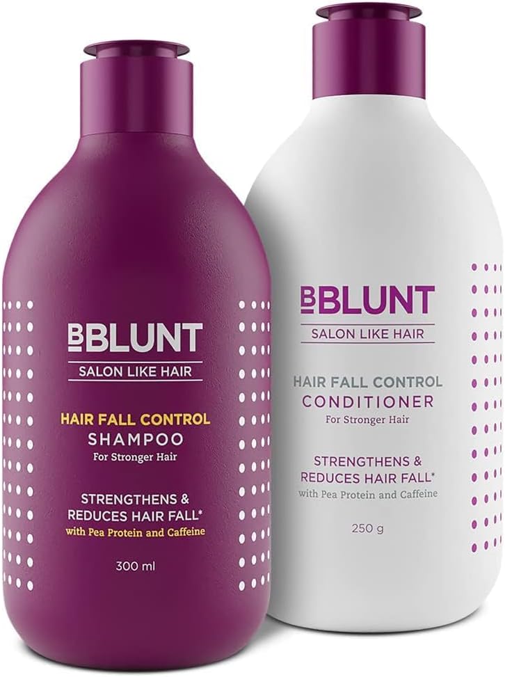 Logy Hair Fall Control Shampoo & Conditioner Combo With Pea Protein & Caffeine For Stronger Hair - (300 Ml + 250Ml)
