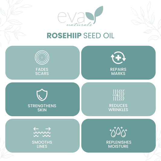 Pure Rosehip Seed Oil (2 Fl Oz)- Rosehip Oil For Face Aids Stretch Mark And Scar Removal - Facial Oil Reduces Inflammation, Collagen For Radiant Skin - Face Oil - Best Rose Hip Oil For Face