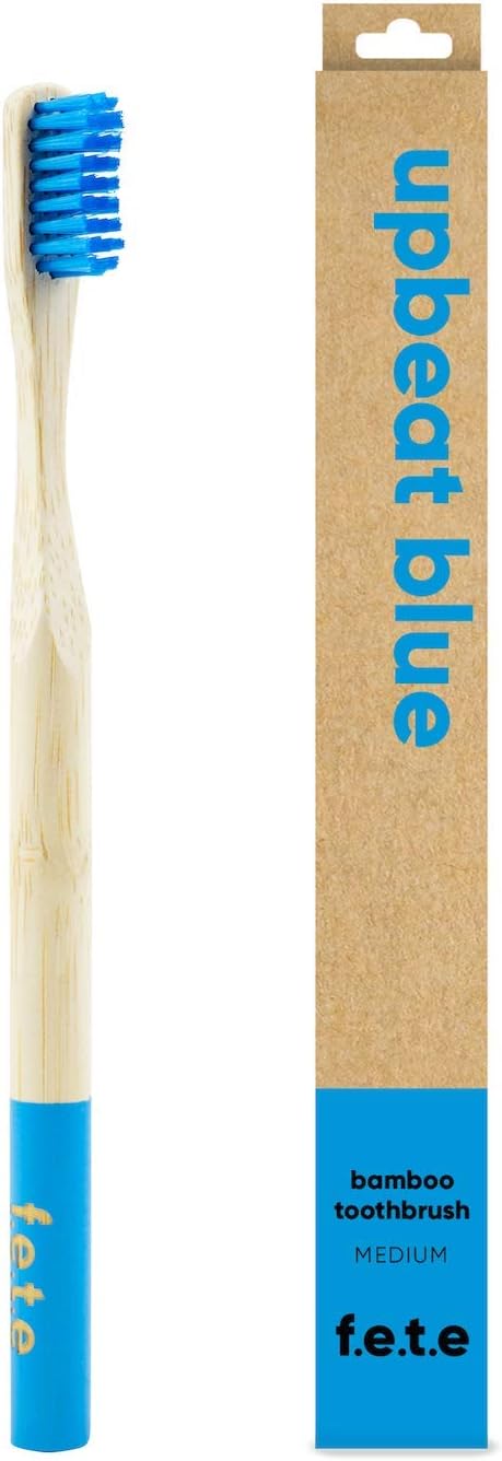 f.e.t.e | Upbeat Blue Bamboo Toothbrush | Biodegradable & Compostable Handle | Recyclable Medium Bristles | Sustainable | Vegan : Amazon.co.uk: Health & Personal Care