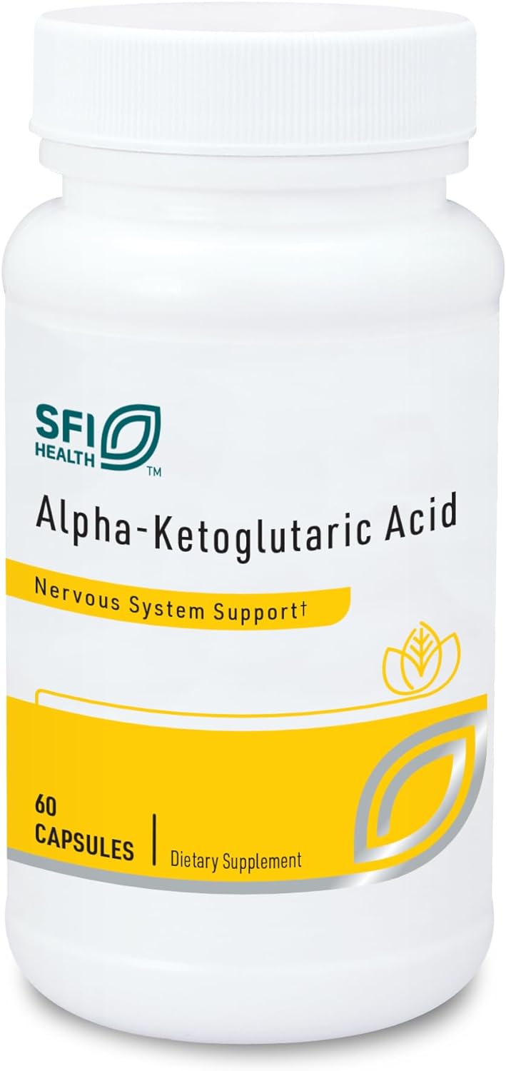 Klaire Labs Alpha-Ketoglutaric Acid - Energy & Metabolism Support - 300mg AKG in Hypoallergenic, Vegetarian Capsules, Dairy & Gluten-Free (60 Capsules)