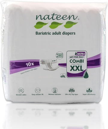 Tendercare Nateen - Adult Nappy - 20 XXL Bariatric Ultra Absorbent Adult Nappies - Disposable Incontinence Nappies for Men & Women - Discreet Nappy - 6000ml Absorbency