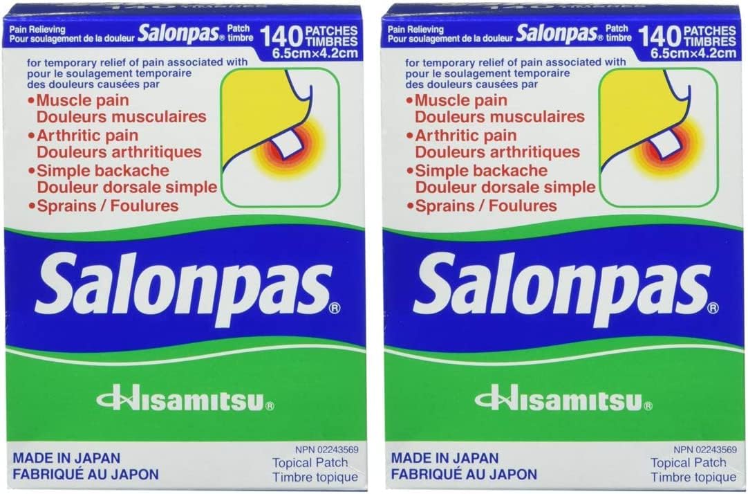 Salonpas Pain Relieving Patch, 140 Patches x 2pk : Health & Household