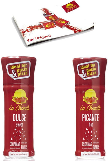 Paprika Flakes Smoked Pack 24G Grinders - Sweet And Hot - La Chinata