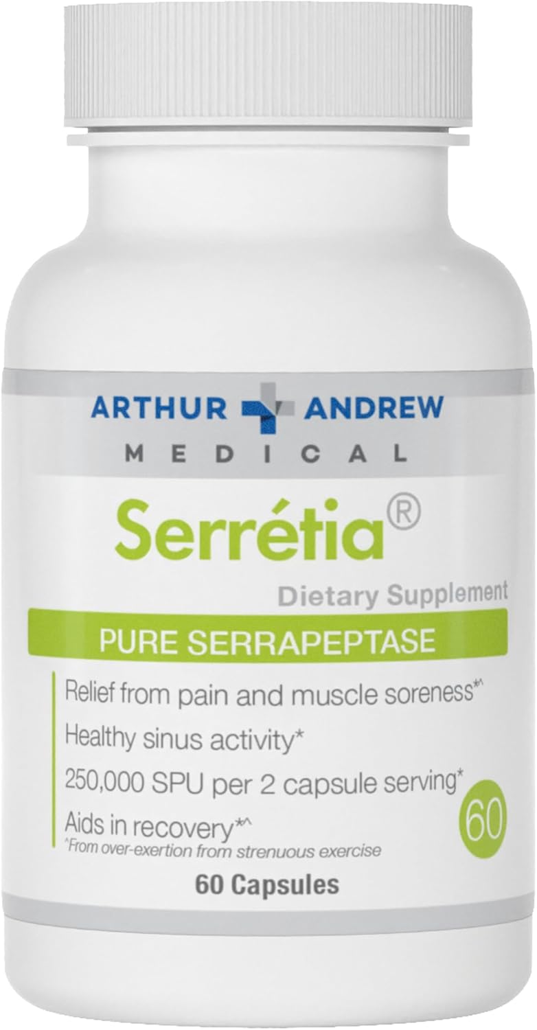Arthur Andrew Medical, Serretia, Serrapeptase Formula For Muscle And Sinus Support, 90 Capsules