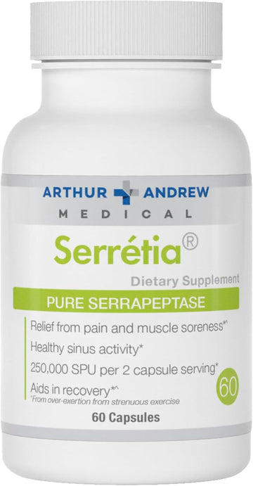 Arthur Andrew Medical, Serretia, Serrapeptase Formula For Muscle And Sinus Support, 90 Capsules