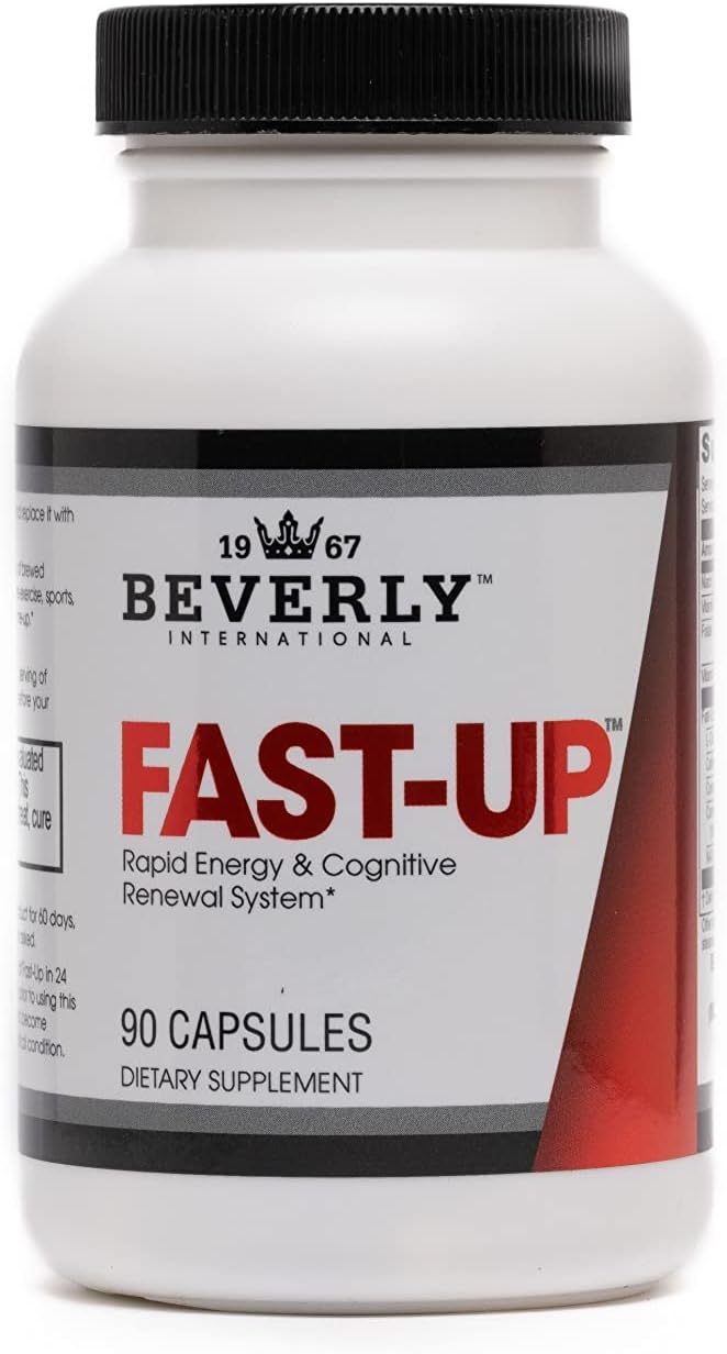 Beverly International Fast-Up, 90 Capsules. Feel-Better, Get Clarity, Clear Focus-Brain Booster. Ups Mood, New Energy, Pre-Workout Fuel, Motivation And Cognitive Performance In Moments