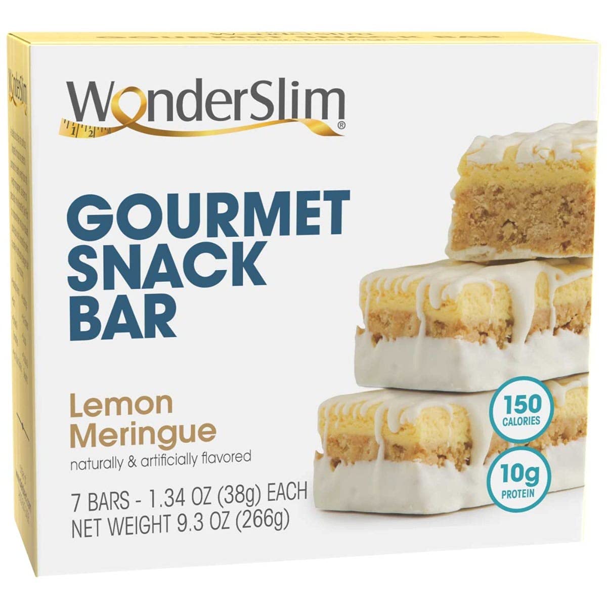 WonderSlim Gourmet Protein Snack Bar, Lemon Meringue, 150 Calories,10g Protein, 0g Trans Fat (7ct)