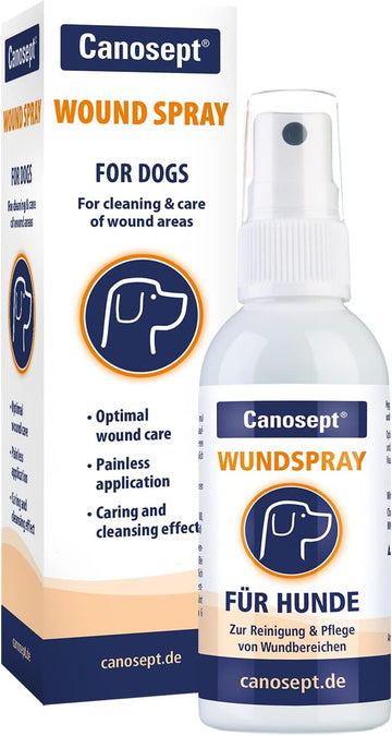 Canosept Wound Spray for Dogs 75ml - Dog Wound Spray for cleaning wounds - Dog first aid kit - Care of wound areas - Wound care - Reduces scab formation - Easy application?250656