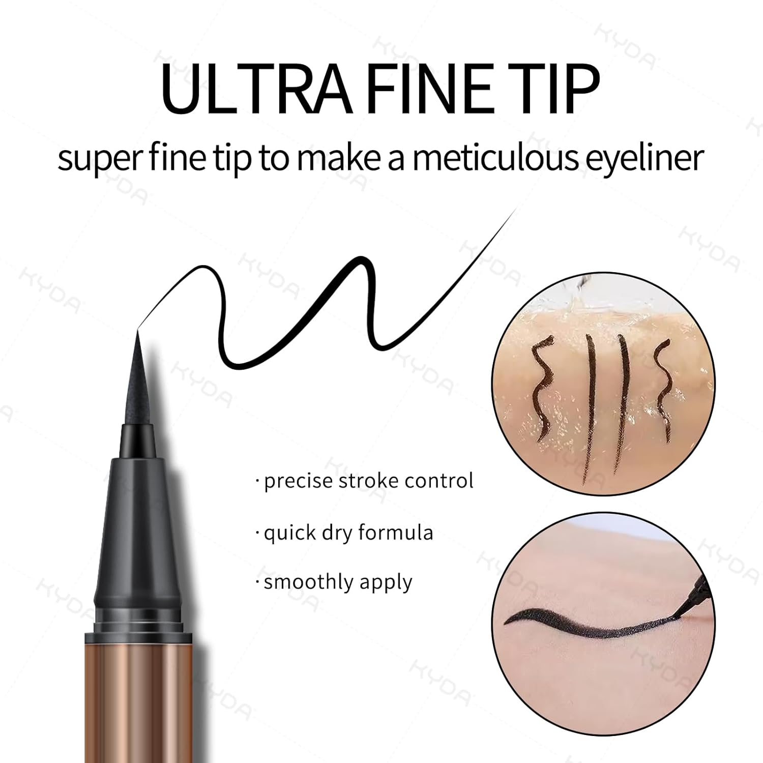 Kyda 2 Colors Liquid Eyeliner, Black Brown Matte Tint, Ultra Fine Tip, Lasting Pigment Eyeliner Pencil, Silky Smooth Formula, Quick Drying : Beauty & Personal Care