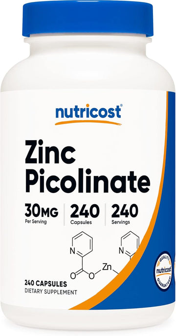 Nutricost Zinc Picolinate 30mg, 240 Capsules - Gluten Free and Non-GMO