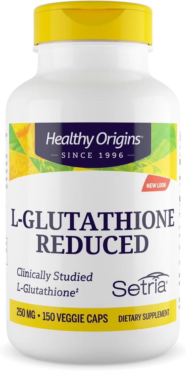 Healthy Origins L-Glutathione 250 Mg (Setria, Non-Gmo, Gluten Free, Antioxidant, Immune Support, Skin Support), 150 Veggie Caps
