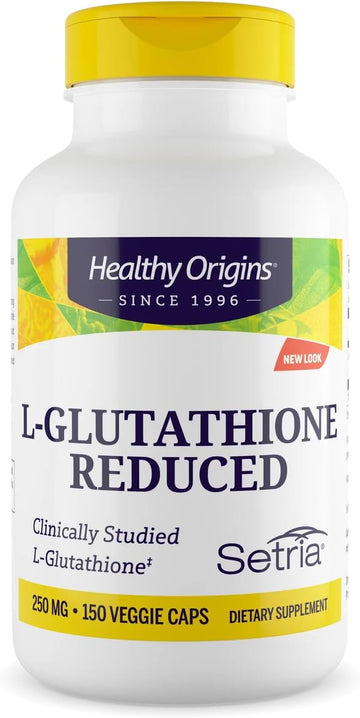 Healthy Origins L-Glutathione 250 Mg (Setria, Non-Gmo, Gluten Free, Antioxidant, Immune Support, Skin Support), 150 Veggie Caps