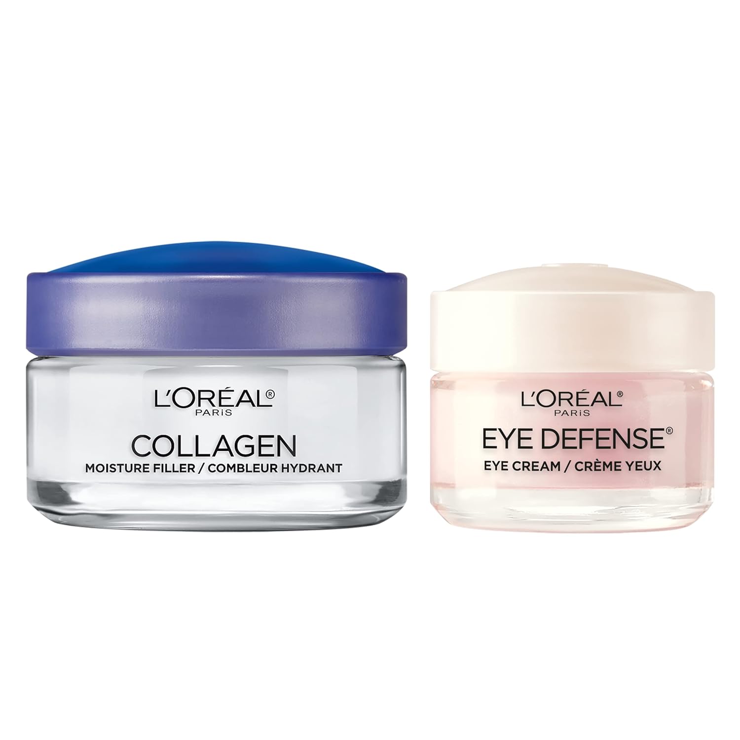 L'Oreal Paris Collagen Face Moisturizer Day And Night Cream, 1.7 Oz + Dermo-Expertise Eye Defense Eye Cream, 0.5 Oz