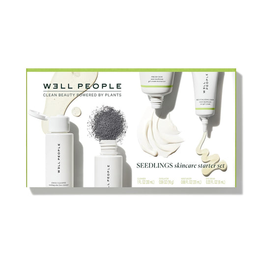 Well People Plant Power Skincare Starter Mini Set, Step-By-Step Skincare Kit For Cleansing, Hydrating, Exfoliating & Nourishing, Vegan & Cruelty-Free