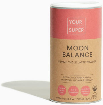 Your Super Moon Balance Superfood Powder – Natural Hormone Balance for Women, Plant Based Menopause Support & PMS Relief with Organic Maca, Baobab, Hibiscus, Shatavari & Beet Root Powder (40 Servings)