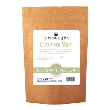 The Republic Of Tea Cucumber Mint 100% White Tea, 250 Tea Bag Bulk