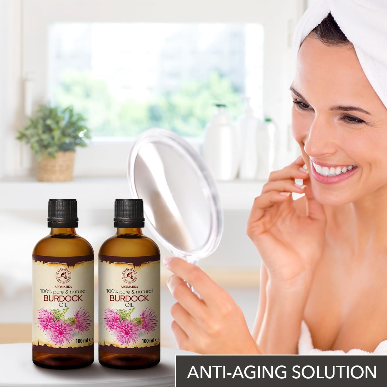 Aromatika Burdock Root Oil Set 2 X 3.4 Fl Oz - 6.8 Fl Oz - 100% Pure & Natural - Arctium Lappa For Hair & Scalp - Carrier Oil For Nails - Skin - Lips - Face & Body Care : Beauty & Personal Care