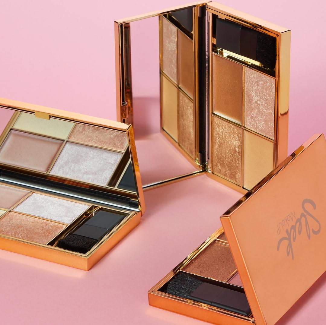 Sleek MakeUP Highlighting Palette, Four Dazzling Shades for a Supercharged Glow, Long Lasting and Lightweight, Intense Colour, Solstice, 9g (Pack of 2) : Amazon.co.uk: Beauty