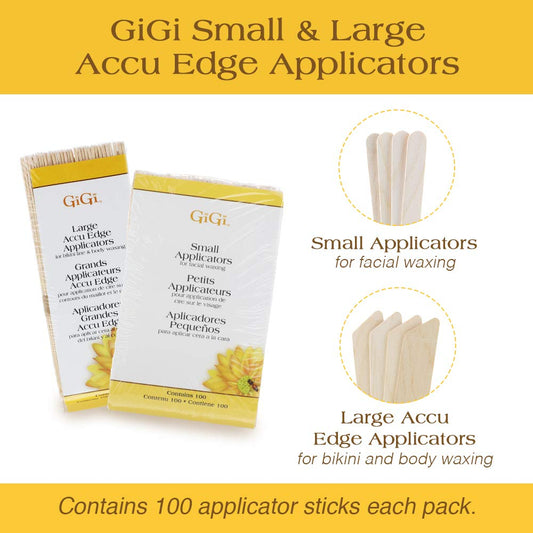 Gigi Small & Large Accu Edge Applicators 100 Ct Each, 200 Pack