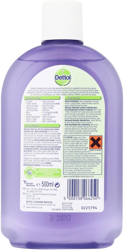 Dettol Disinfectant Cleaning Liquid Lavender & Orange 500Ml