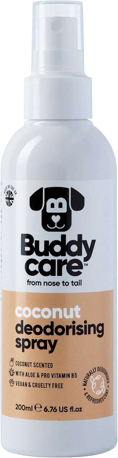 Buddycare Dog Deodorising Spray - Deodorising Spray for Dogs - With Aloe Vera and Pro Vitamin B5 (Coconut, 200ml)B76500