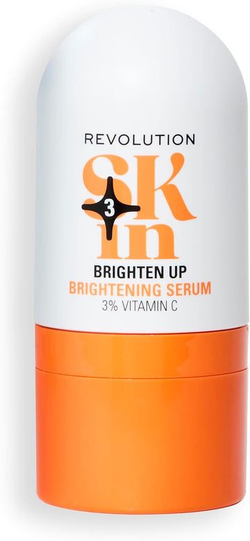 Revolution Skin, Brighten Up 3% Vitamin C Brightening Serum, Face Serum, Illuminates & Reenergises Skin, Vegan & Cruelty-Free, 30Ml