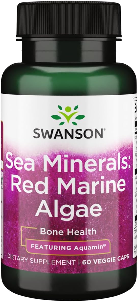 Swanson Aquamin Sea Minerals: Red Mineral Algae 60 Veg Capsules