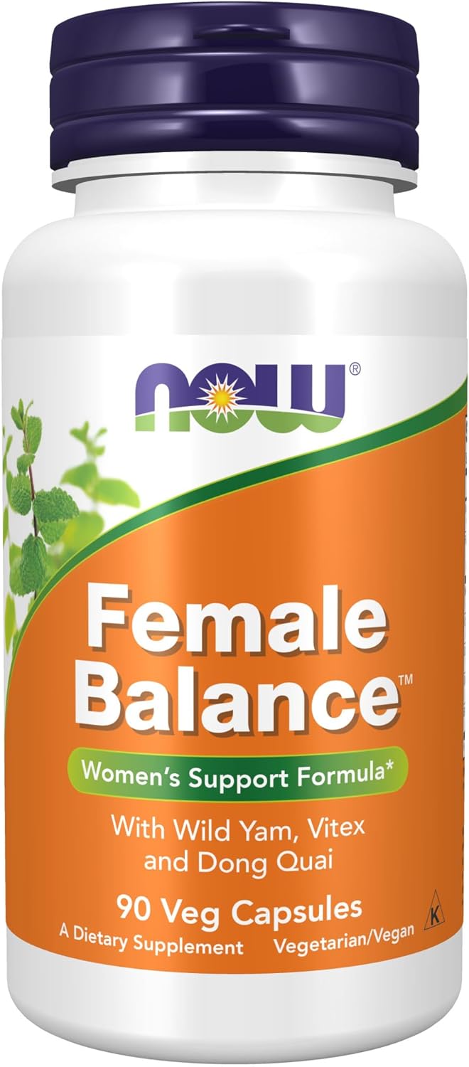 NOW Supplements, Female Balance? with Wild Yam, Vitex, Dong Quai, GLA, Vitamin B-6 and Folate, 90 Capsules
