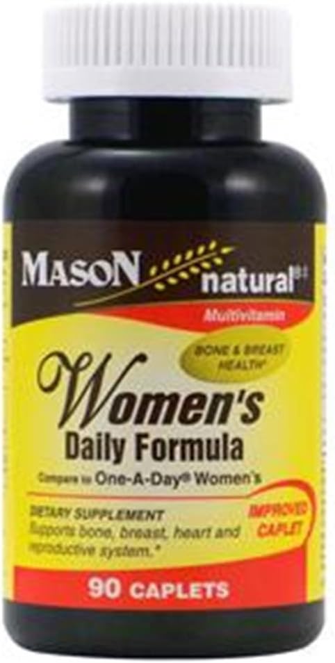 MASON NATURAL Women's Daily Multi Formula with 21 Essential Vitamins and Nutrients, Supports General Wellness and Overall Health, 90 Caplets : Health & Household