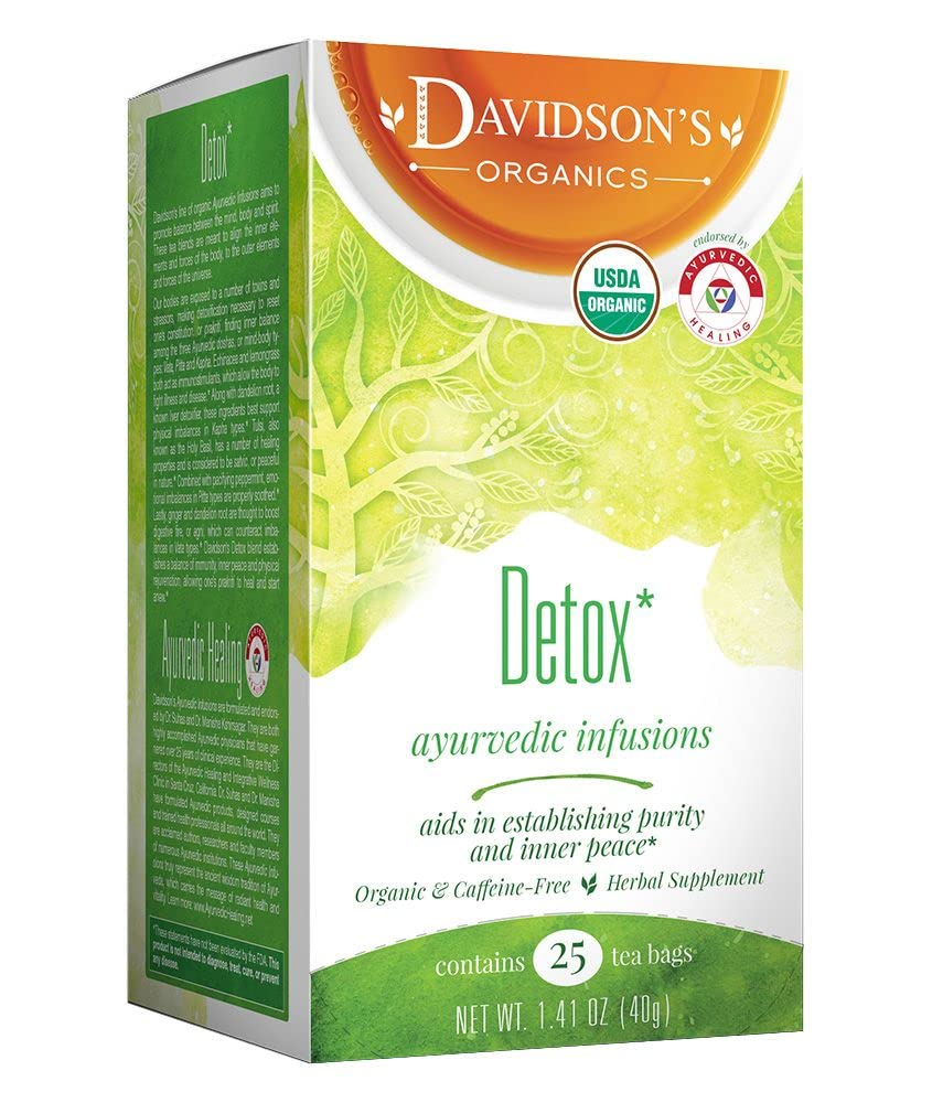 Davidson'S Organics, Ayurvedic Infusions, Detox, 25-Count Tea Bags, Pack Of 6