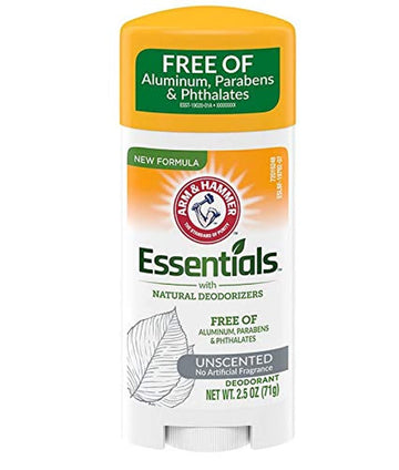 Arm & Hammer Essentials Solid Deodorant Unscented, 2.5 Oz (Pack Of 3)