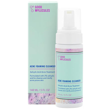 Good Molecules Acne Foaming Cleanser - Foam Anti-Acne Face Wash With Salicylic Acid Bha For Breakouts - Skincare For Face With Aloe And Witch Hazel