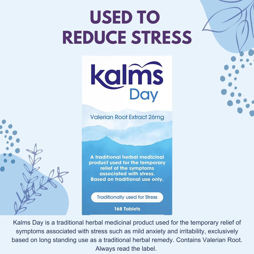 Kalms Day 168 Tablets - Traditional Herbal Medicinal Product Used for The Temporary Relief of Symptoms associated with Stress. : Amazon.co.uk: Health & Personal Care