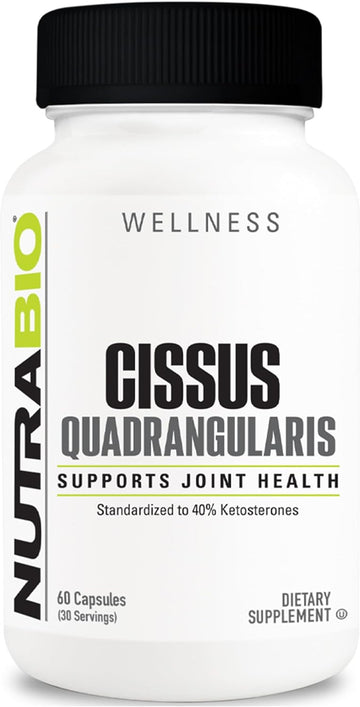 NutraBio Cissus Quadrangularis Extract, 1,200mg - Help Support Overall Joint Health and Mobility, May Improve Recovery Time and Healing, 60 Capsules