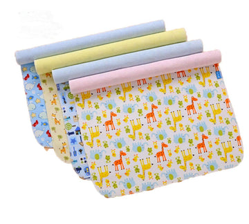 Monvecle 4Pcs Pack Baby Infant Waterproof Cotton Changing Pads Washable Resuable Diapers Liners Mats (4Pcs Pack-18"X12")