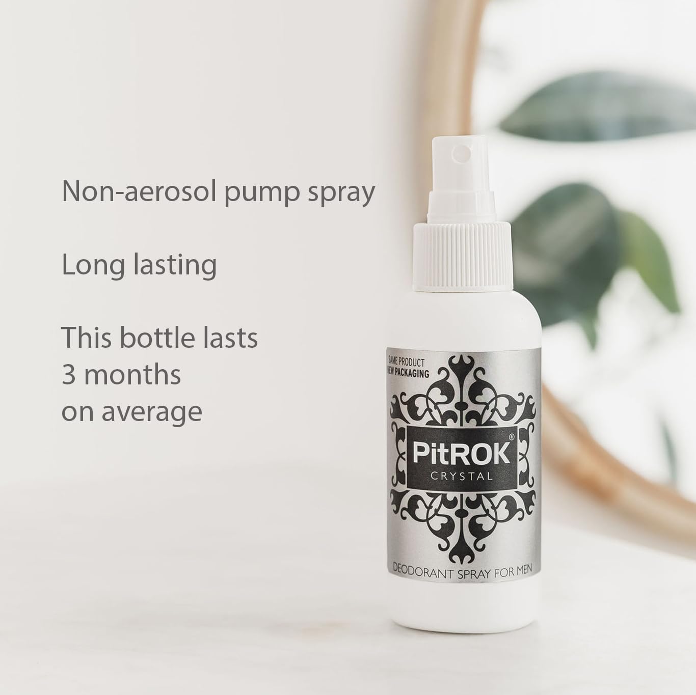 PitROK Crystal Natural Deodorant Spray for Men, 1 x 100 ml, Pump Spray, Vegan, Cruelty Free, Sensitive Skin Deodorant, with Aloe Vera and Grapefruit Seed Extract. Made in the UK. : Amazon.co.uk: Beauty