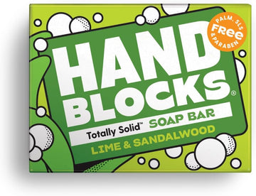 Hand Blocks: Lime & Sandalwood - Cold Processed Natural Soap Bars - Plastic, Palm, Sls, Sles & Paraben Free