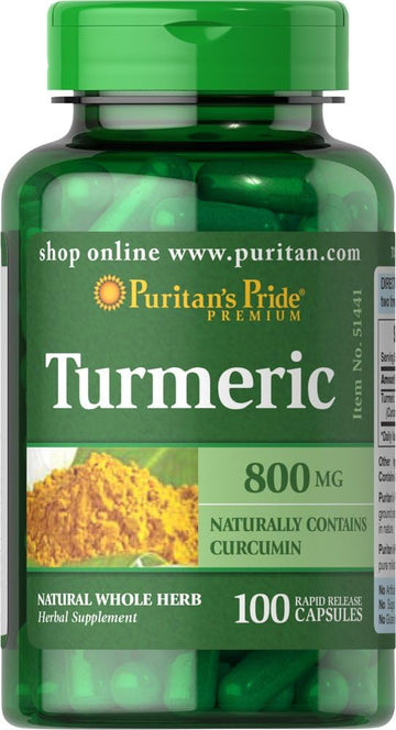 Puritan'S Pride Turmeric, Supports Antioxidant Health, 800Mg Capsules, 100 Count