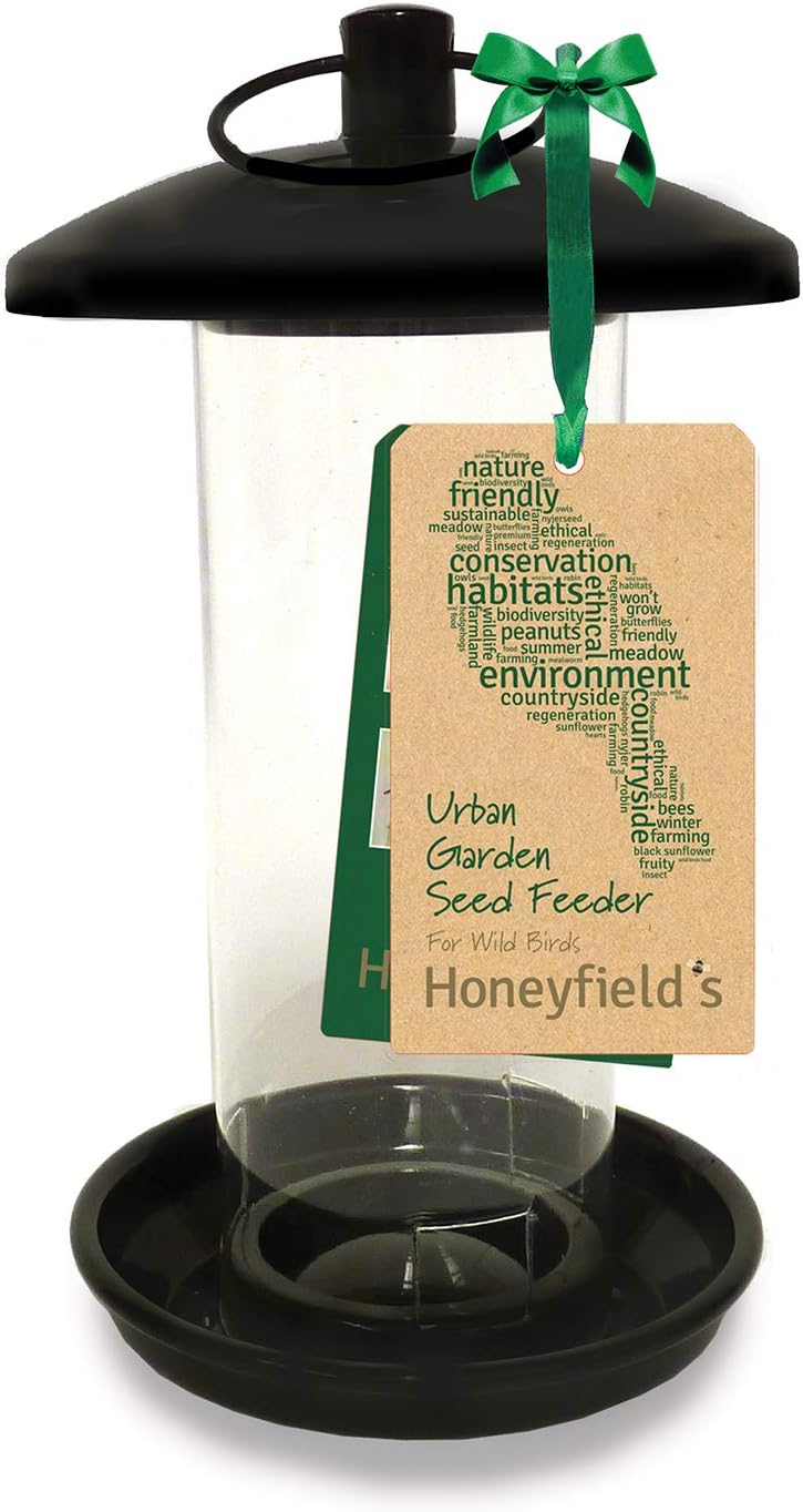 Honeyfields 71484997 Hanging Wild Bird Seed Feeder, Urban Garden Design in Black & Metal , 20.0 cm*11.2 cm*11.2 cm :Garden